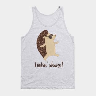 Looking Sharp Cool- Cute Hedgehog in Sunglasses Gifts Tank Top